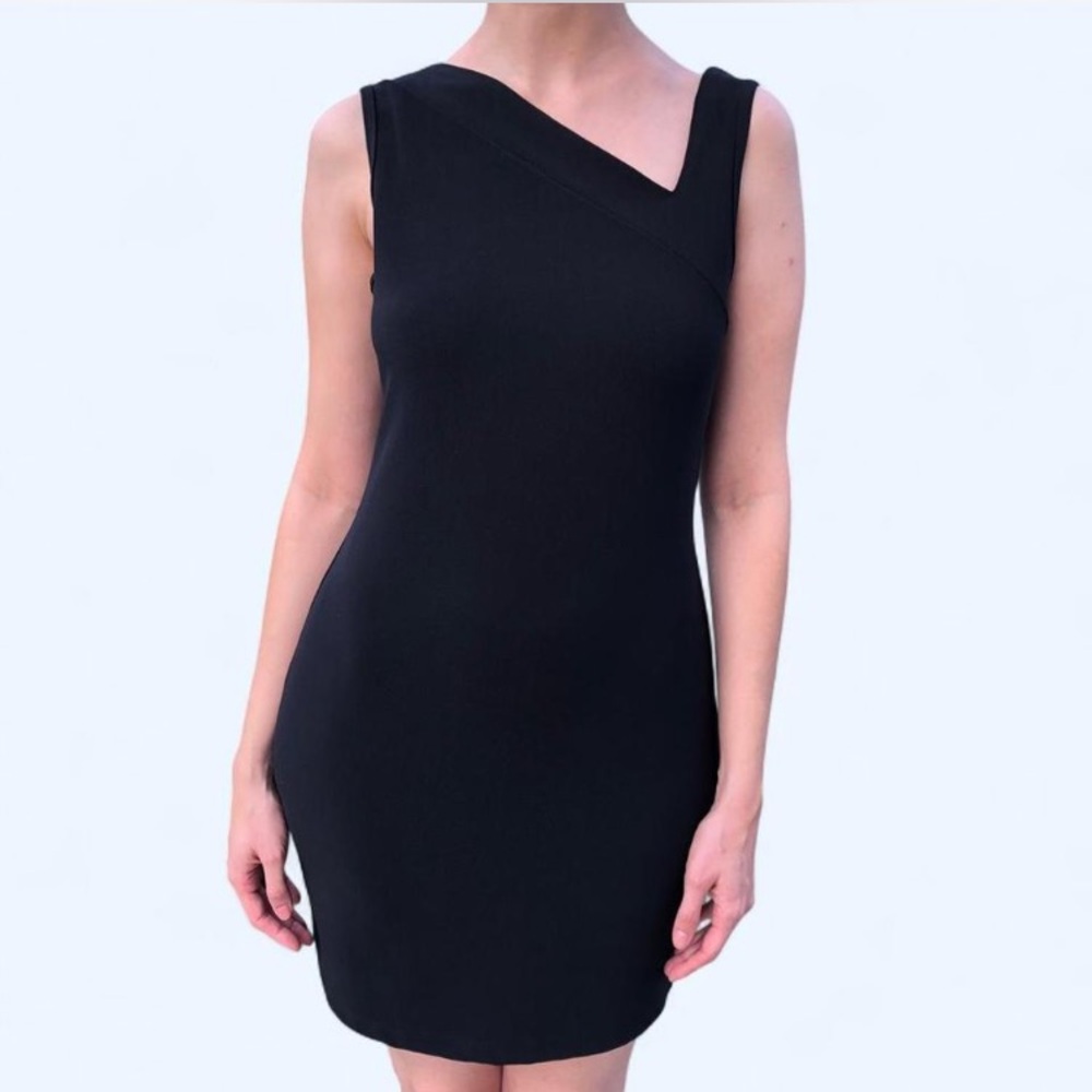 90s Black Asymmetrical Dress